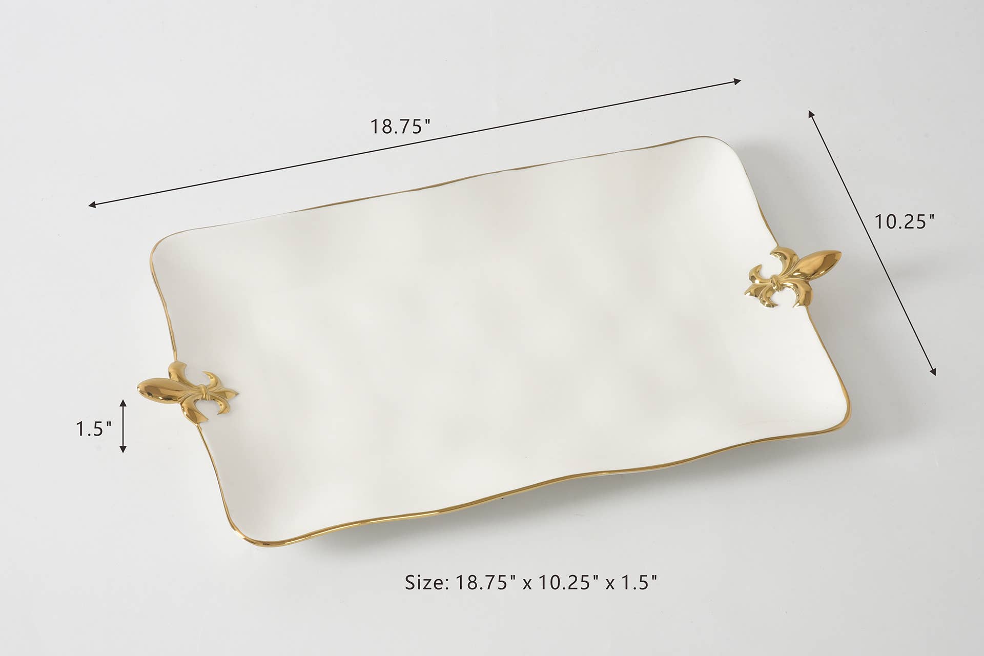 Pampa Bay Rectangular Platter - Fleur-De-Lis - Gabrielle's Biloxi
