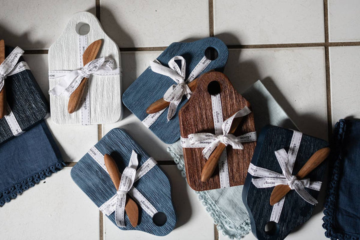 Dutch Cheese Board with Spreader, Small, Denim Blue - Gabrielle's Biloxi