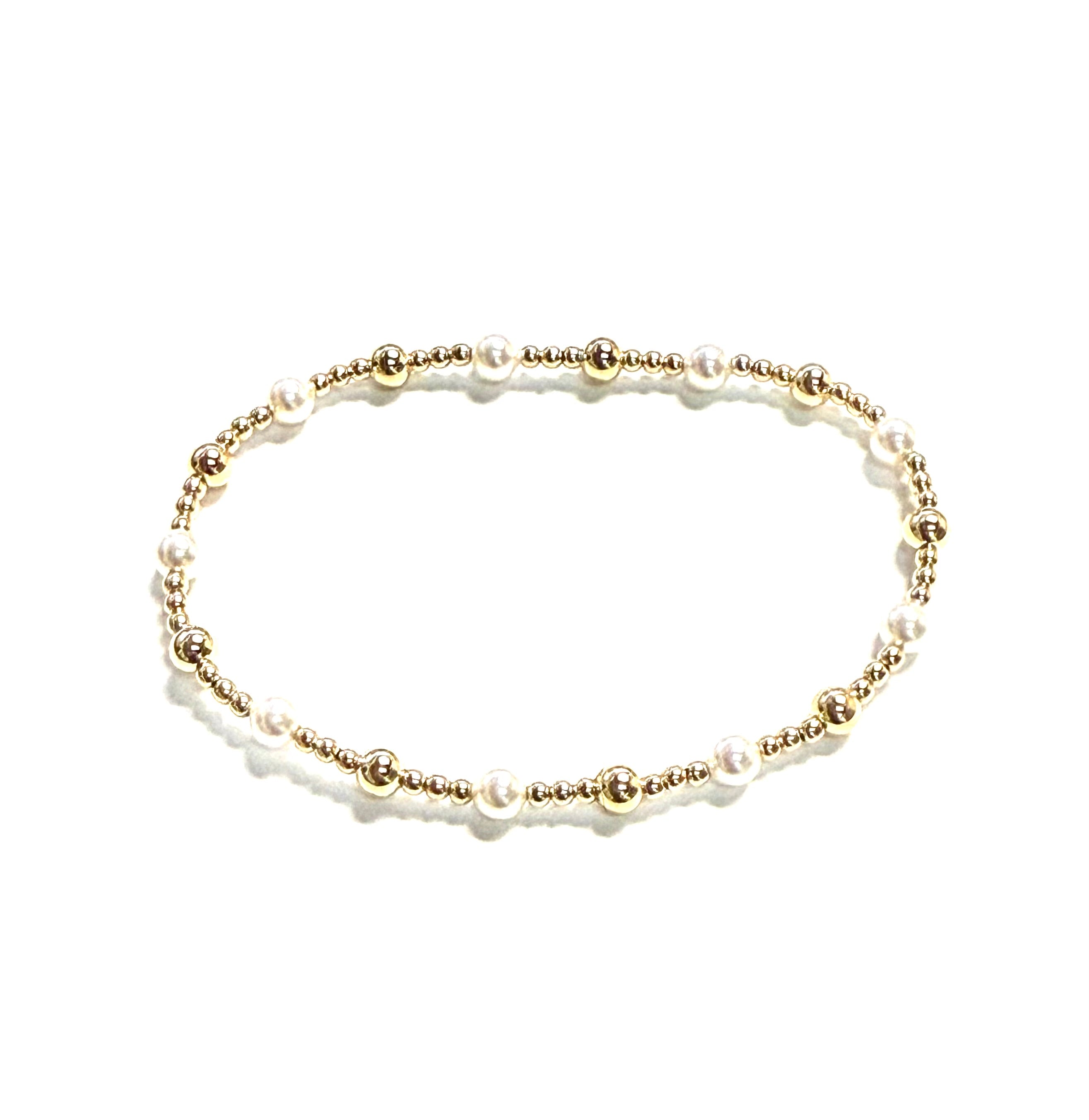 ENewton Classic Gold Sincerity Pattern 4mm Bead Bracelet - Pearl - Gabrielle's Biloxi