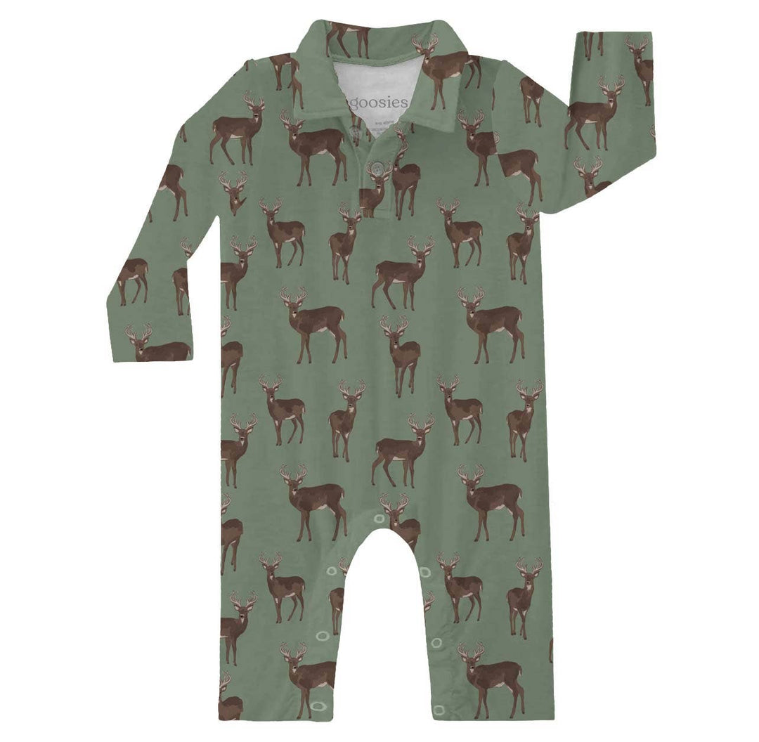 Deer  - LS Polo Romper - Gabrielle's Biloxi