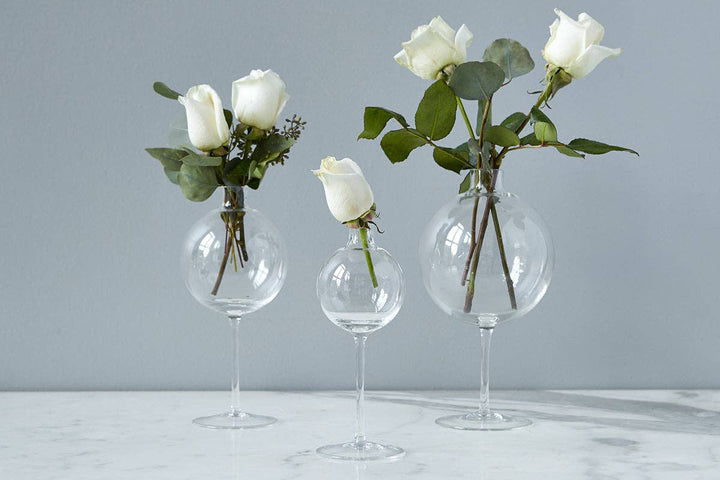 Etu Clear Wine Glass Shaped Flower Vase, Large - Gabrielle's Biloxi
