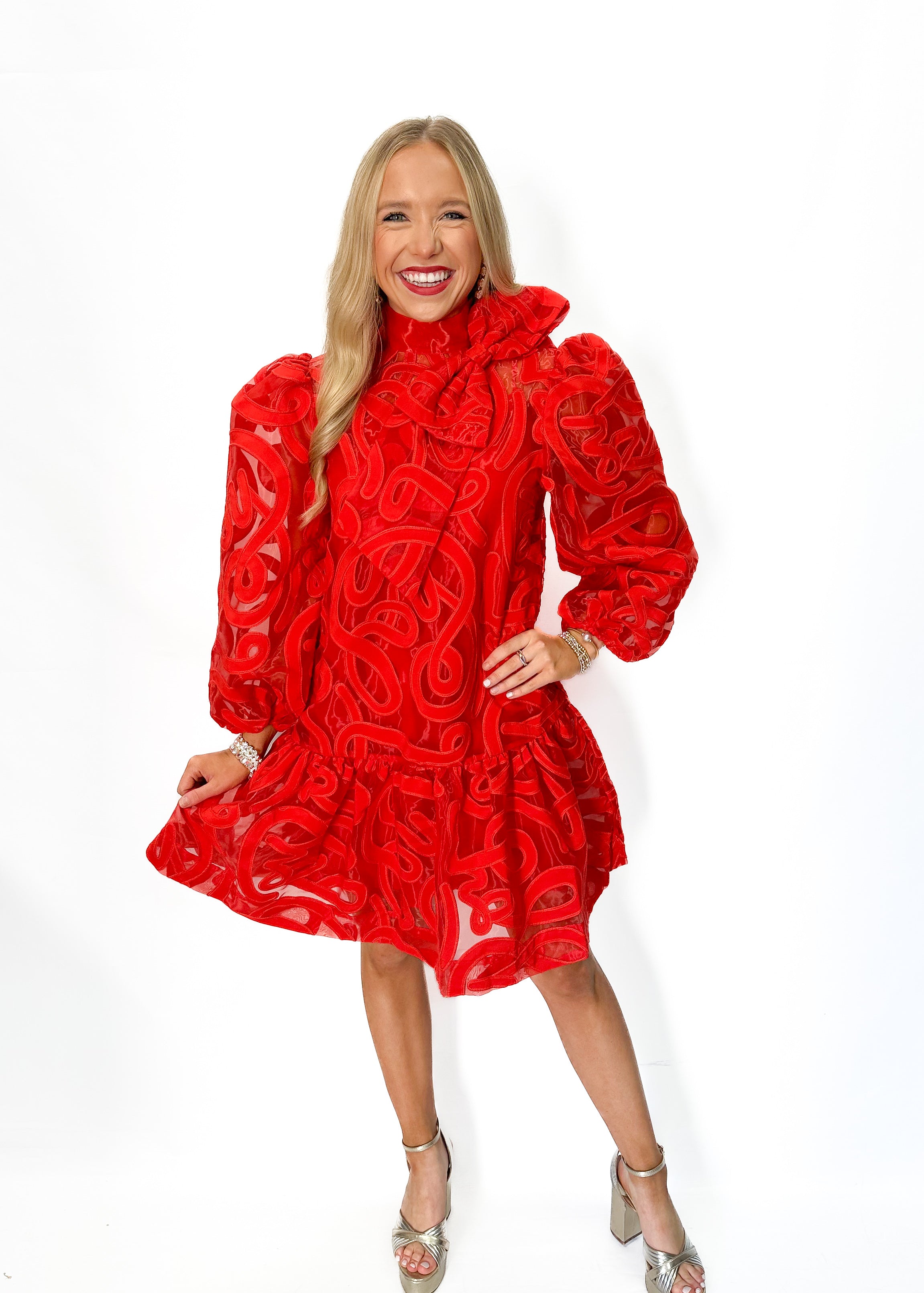 Emily McCarthy Bella Dress - Joy/Holly Red - Gabrielle's Biloxi