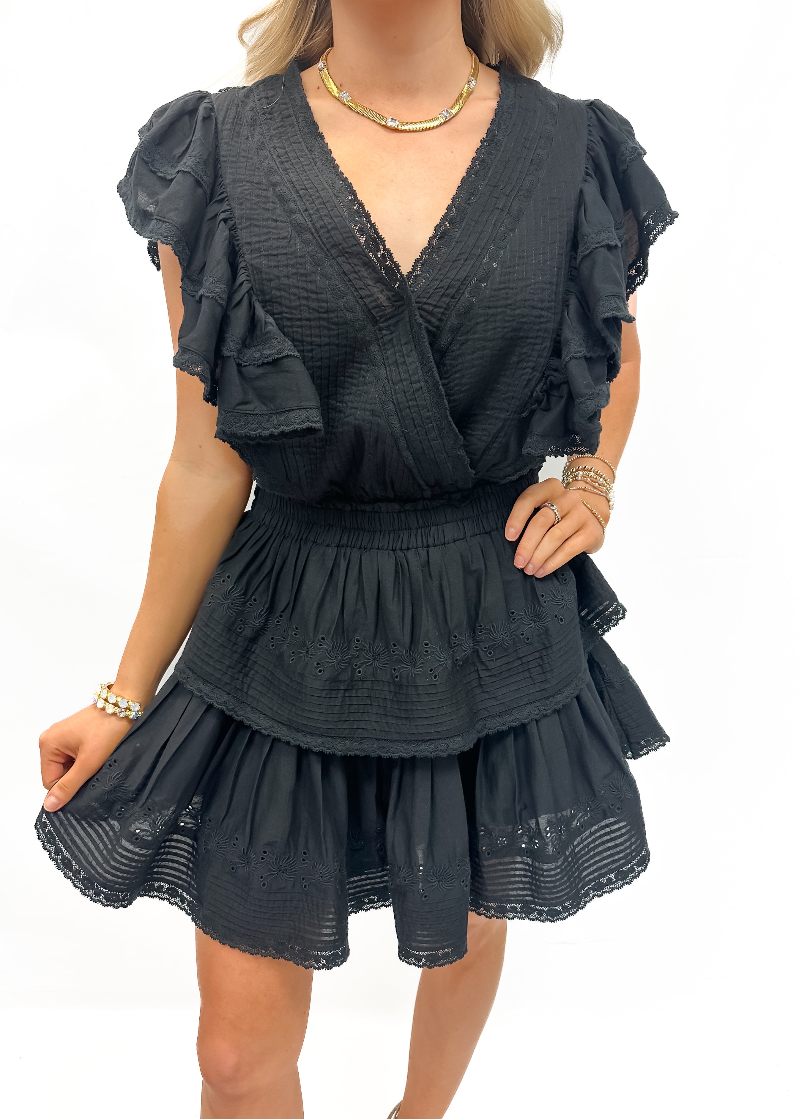 Love Shack Fancy Gwen Dress - Black - Gabrielle's Biloxi