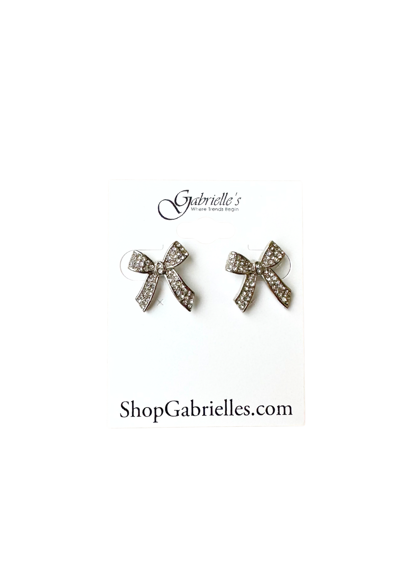 Crystal Bow Earrings - Gabrielle's Biloxi