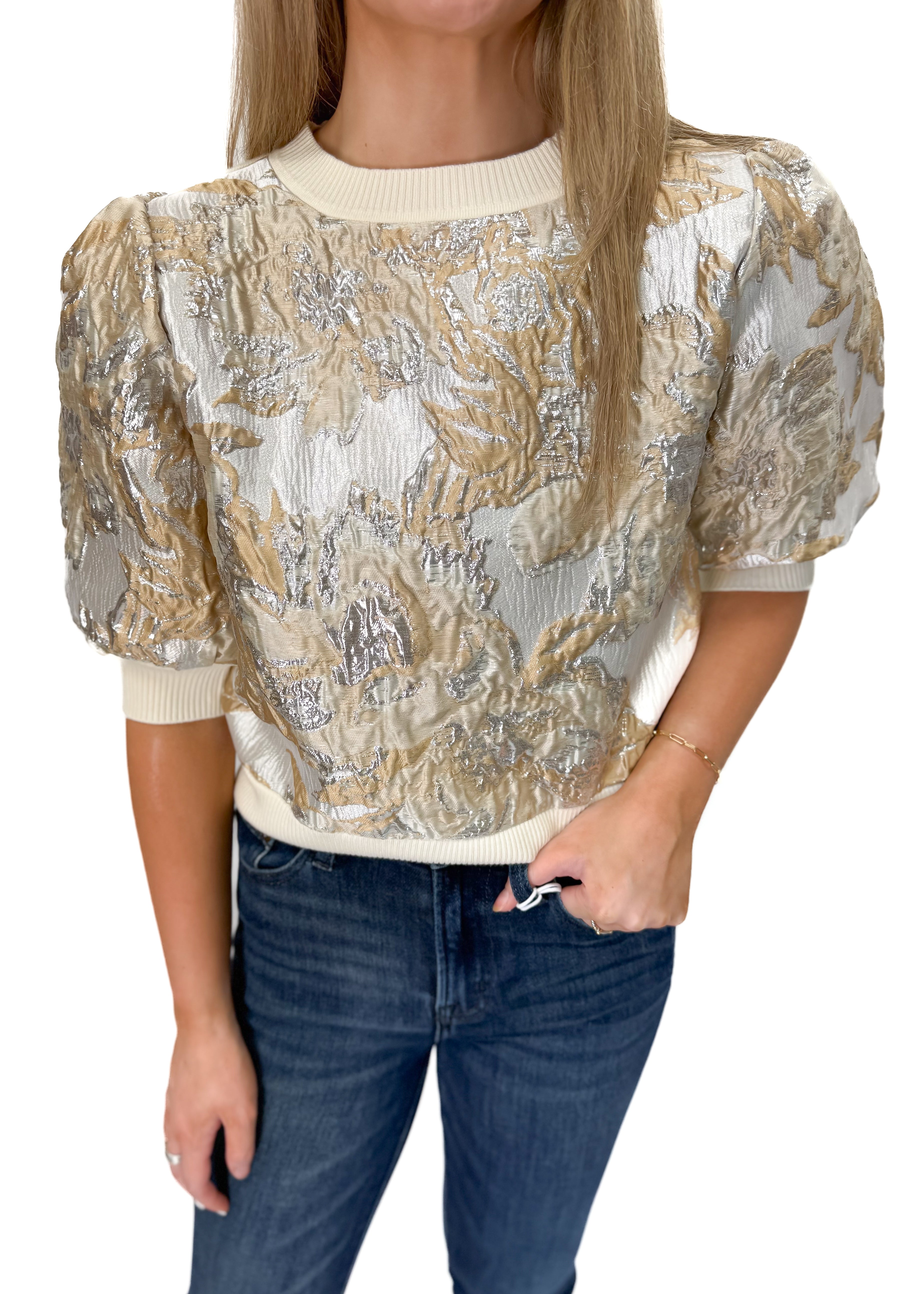 Women's Knit Top - Cream - Gabrielle's Biloxi