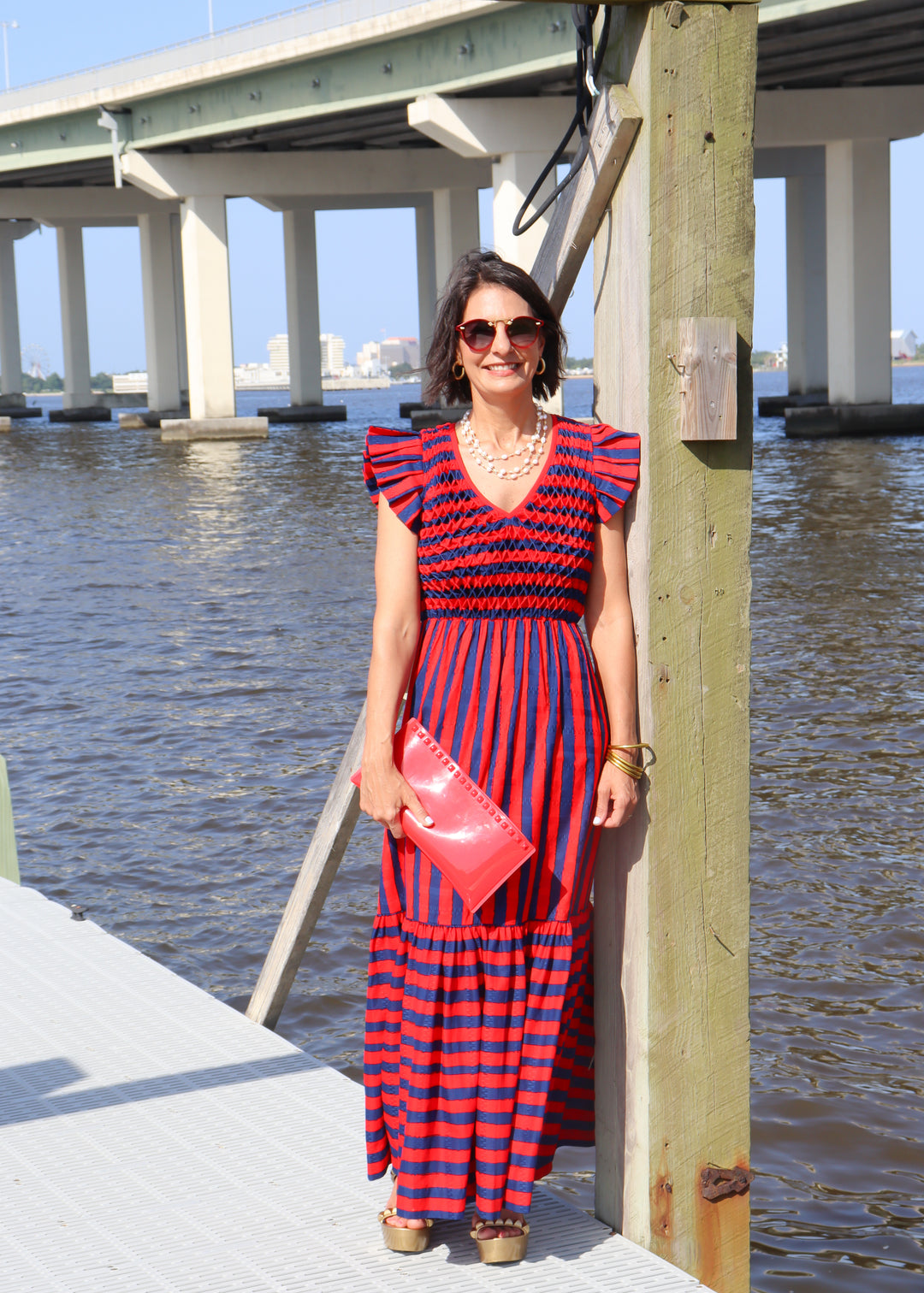 Emily McCarthy Grace	Maxi Dress - Americano Stripe - Gabrielle's Biloxi