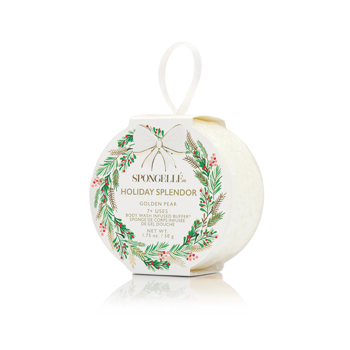 Spongellé Holiday Splendor  Golden Pear Holiday Wreath Body Buffer  - Gabrielle's Biloxi