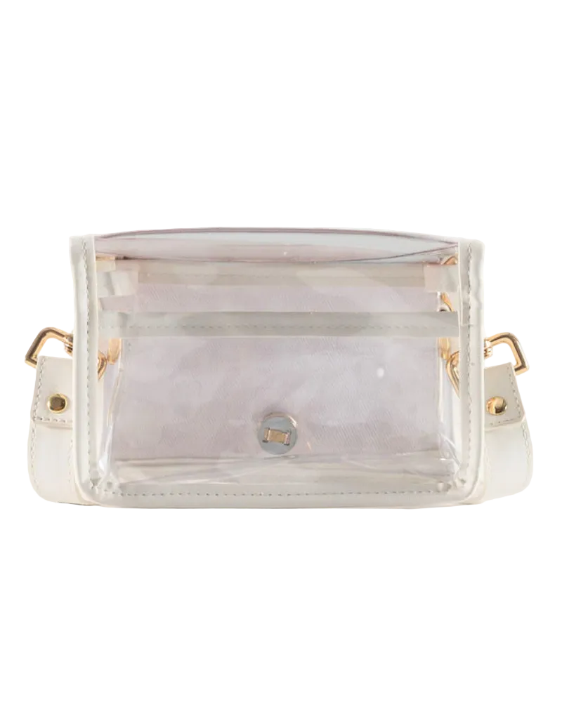Petite Crimson Houndstooth Clear Stadium Bag - Elephant