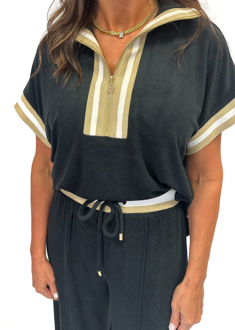 Emily McCarthy Poppy Pullover - Black Terry - Gabrielle's Biloxi