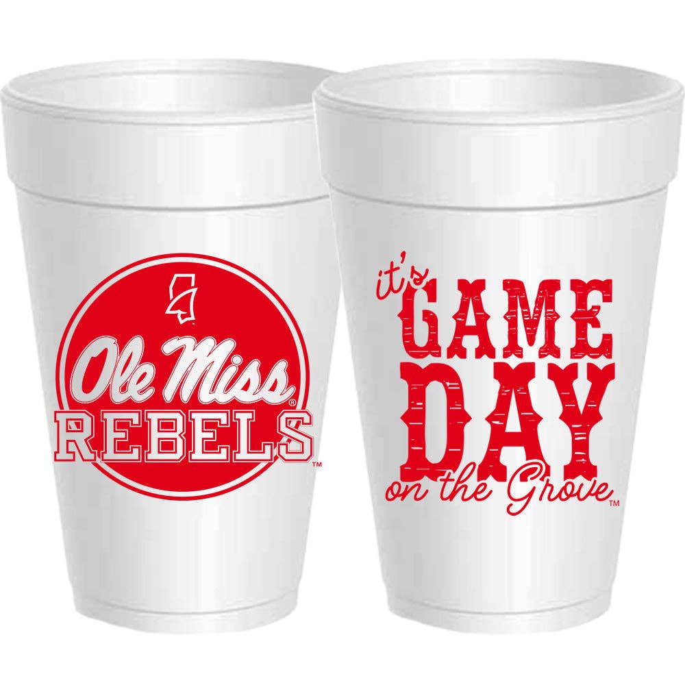 Ole Miss Gameday on the Grove Styrofoam Cups - Gabrielle's Biloxi