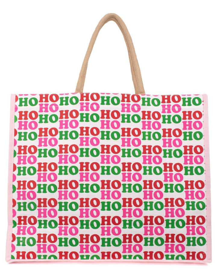 HoHoHo Juco Carryall Tote - White/Multi - Gabrielle's Biloxi