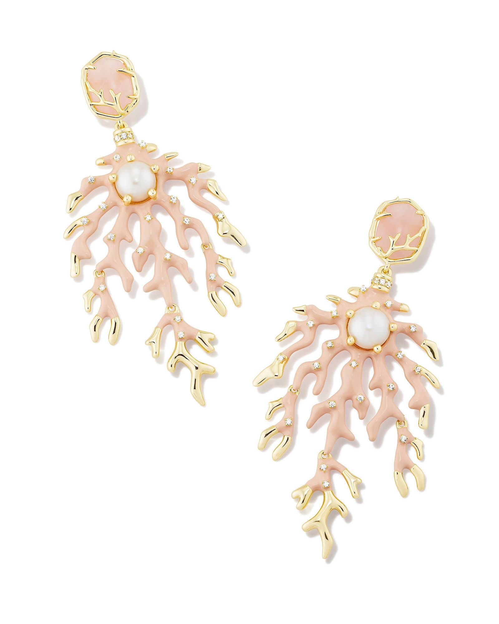Kendra Scott Shea Statement Earrings Gold Blush Mix - Gabrielle's Biloxi