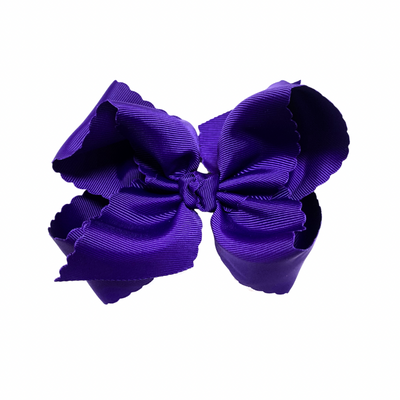 Purple  Scalloped Edge Bow - 5.5" Extra Large w/ 2.25" Ribbon - Gabrielle's Biloxi