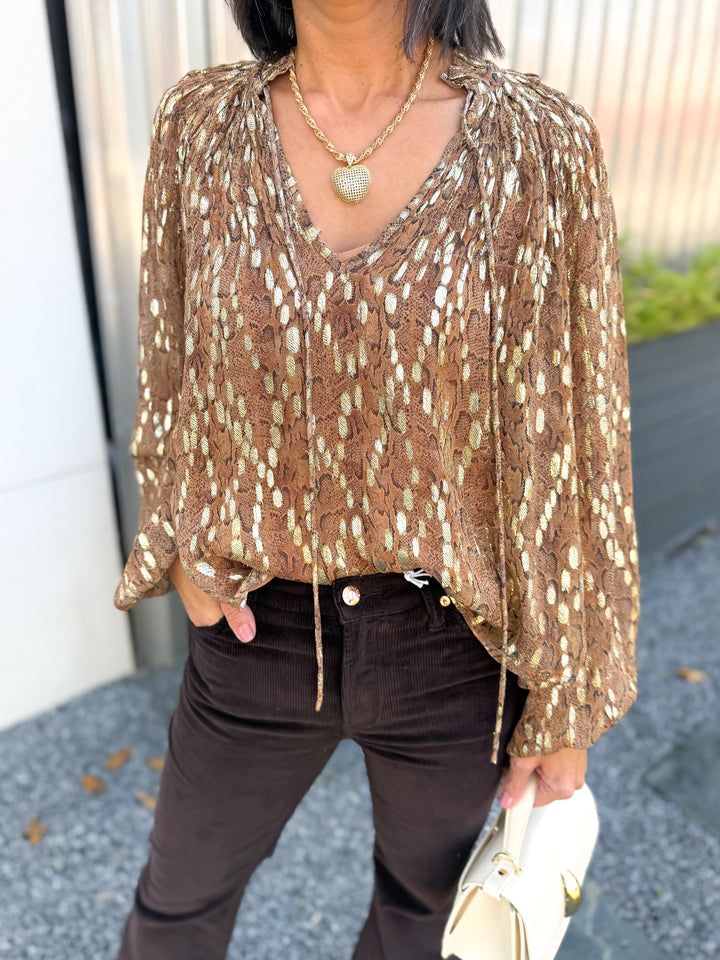 Love the Label Meredith Top - Cavalier Python Print