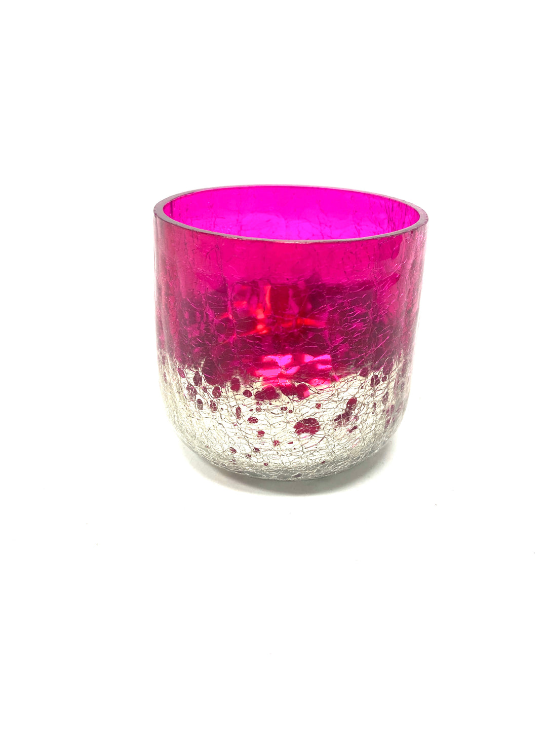 Glitterville Silver Crackle Candle Holder - Gabrielle's Biloxi