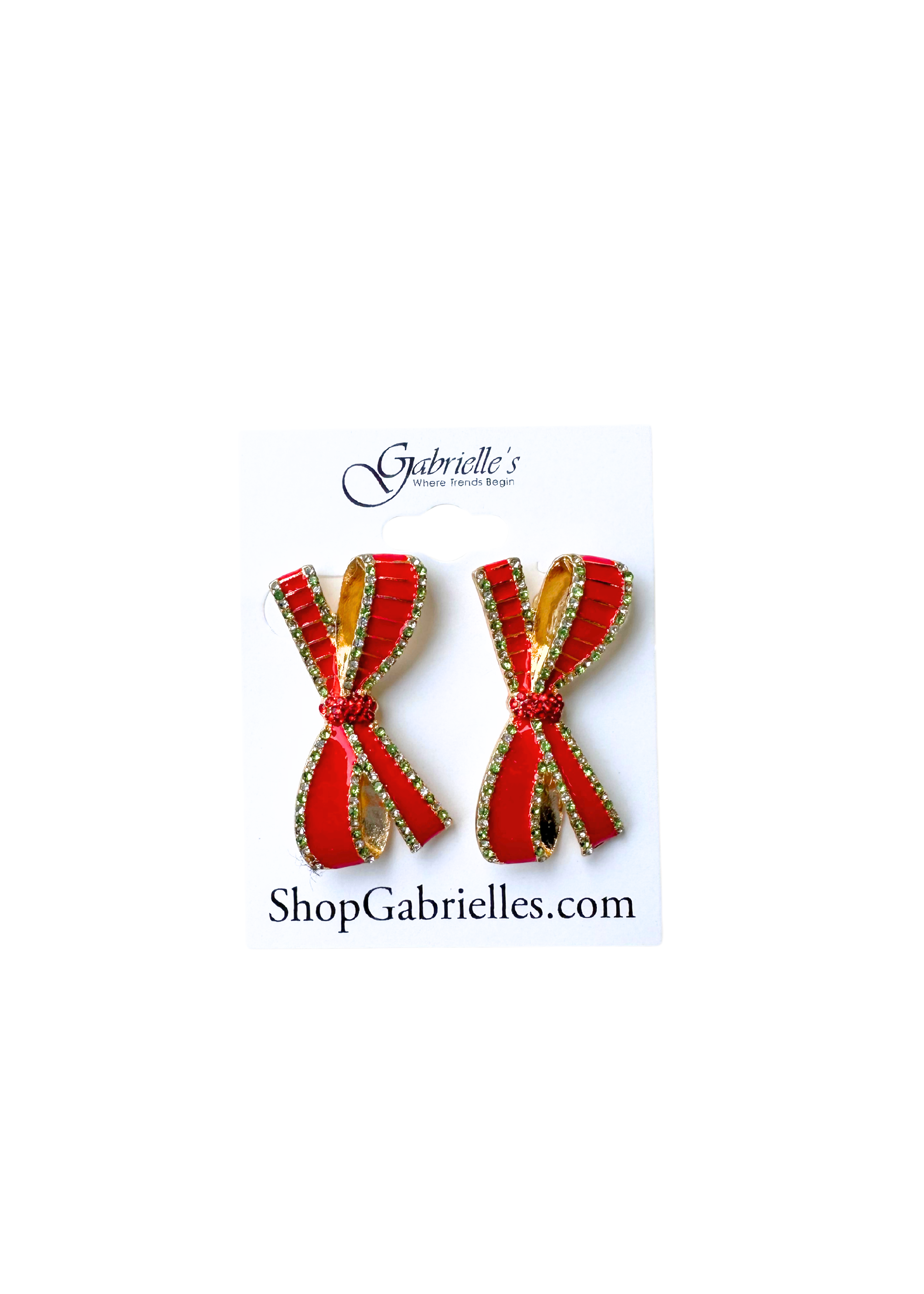 Red Christmas Bow Earrings - Gabrielle's Biloxi