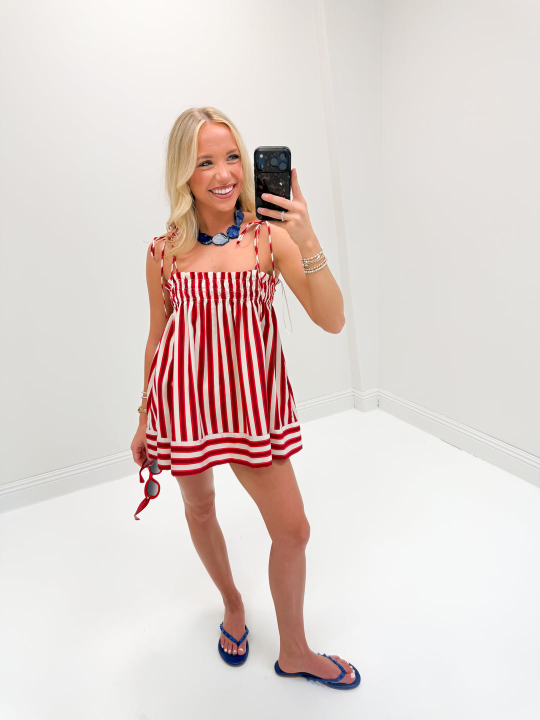Red Juni Striped Set