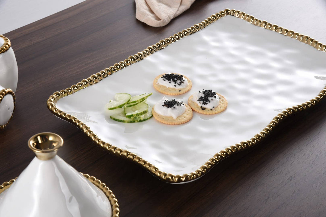 Pampa Bay Medium Platter - White Gold - Gabrielle's Biloxi