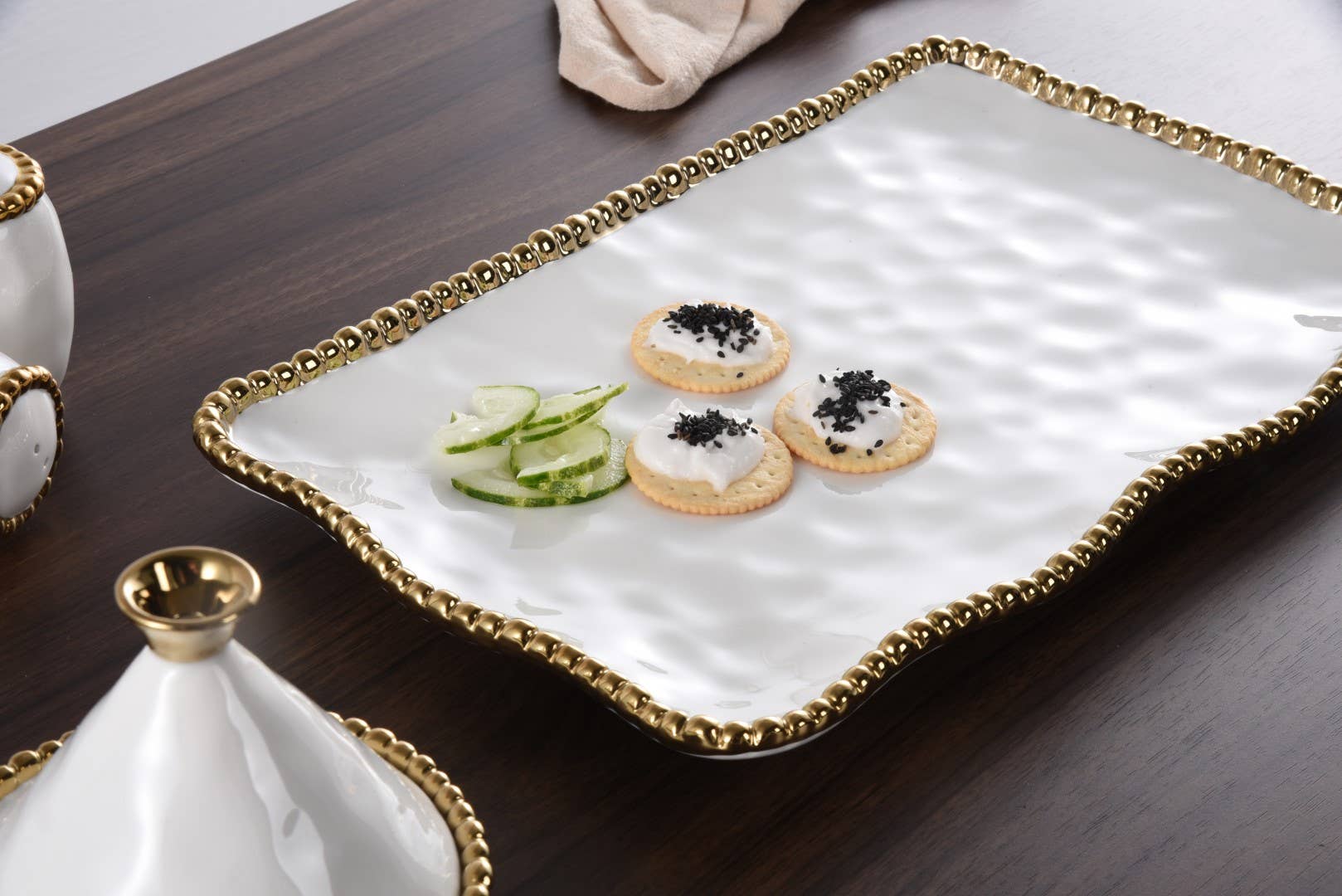 Pampa Bay Medium Platter - White Gold - Gabrielle's Biloxi