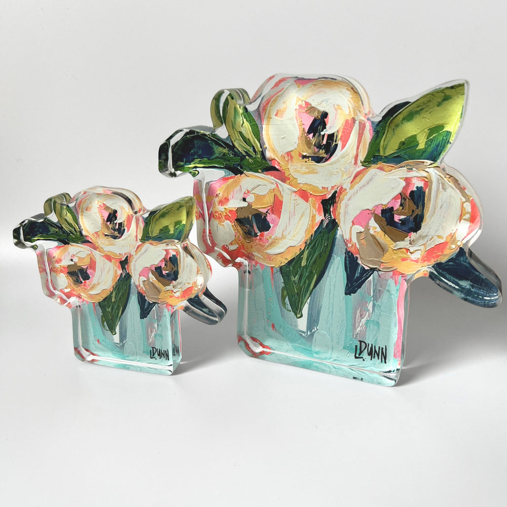 Pink and White Peonies Bloom Block - Bitty Block - Gabrielle's Biloxi