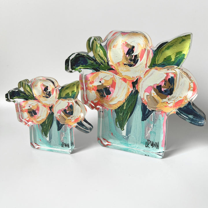 Pink and White Peonies Bloom Block - Bitty Block - Gabrielle's Biloxi