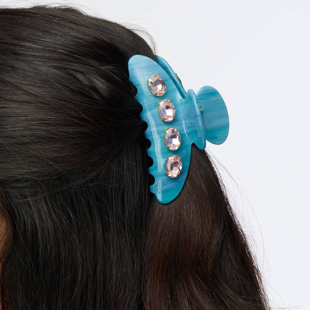 AZURE LARGE CRYSTAL CLAW CLIP - Gabrielle's Biloxi