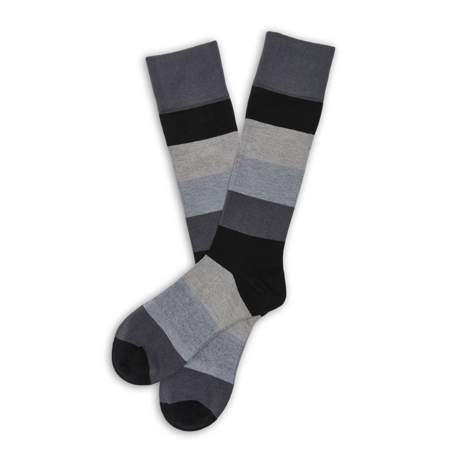 DeadSoxy Vega - Bamboo Black and Grey Dress Socks - Gabrielle's Biloxi