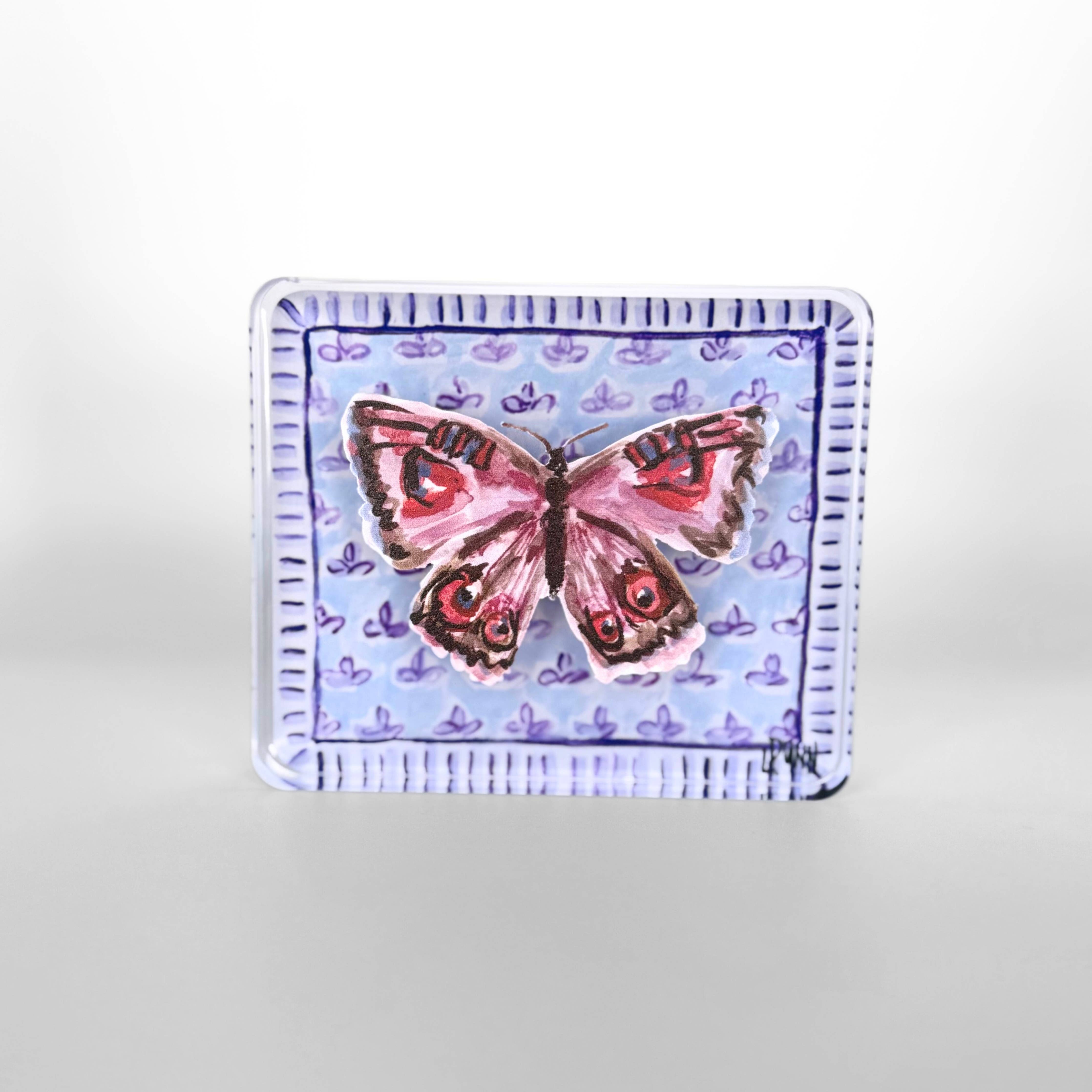 Purple Butterfly on Fleur De Lis Block - Small - Gabrielle's Biloxi