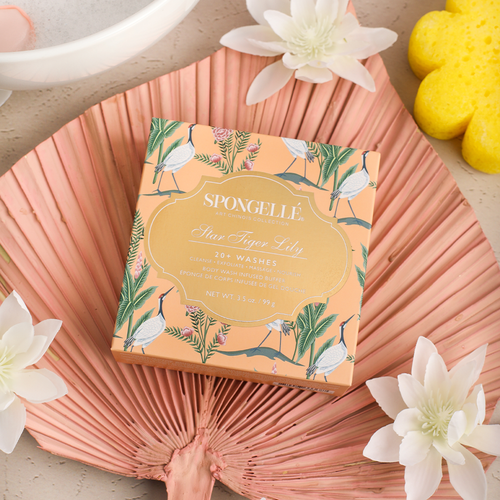 Spongellé  Star Tiger Lily Art Chinois Body Buffer - Gabrielle's Biloxi