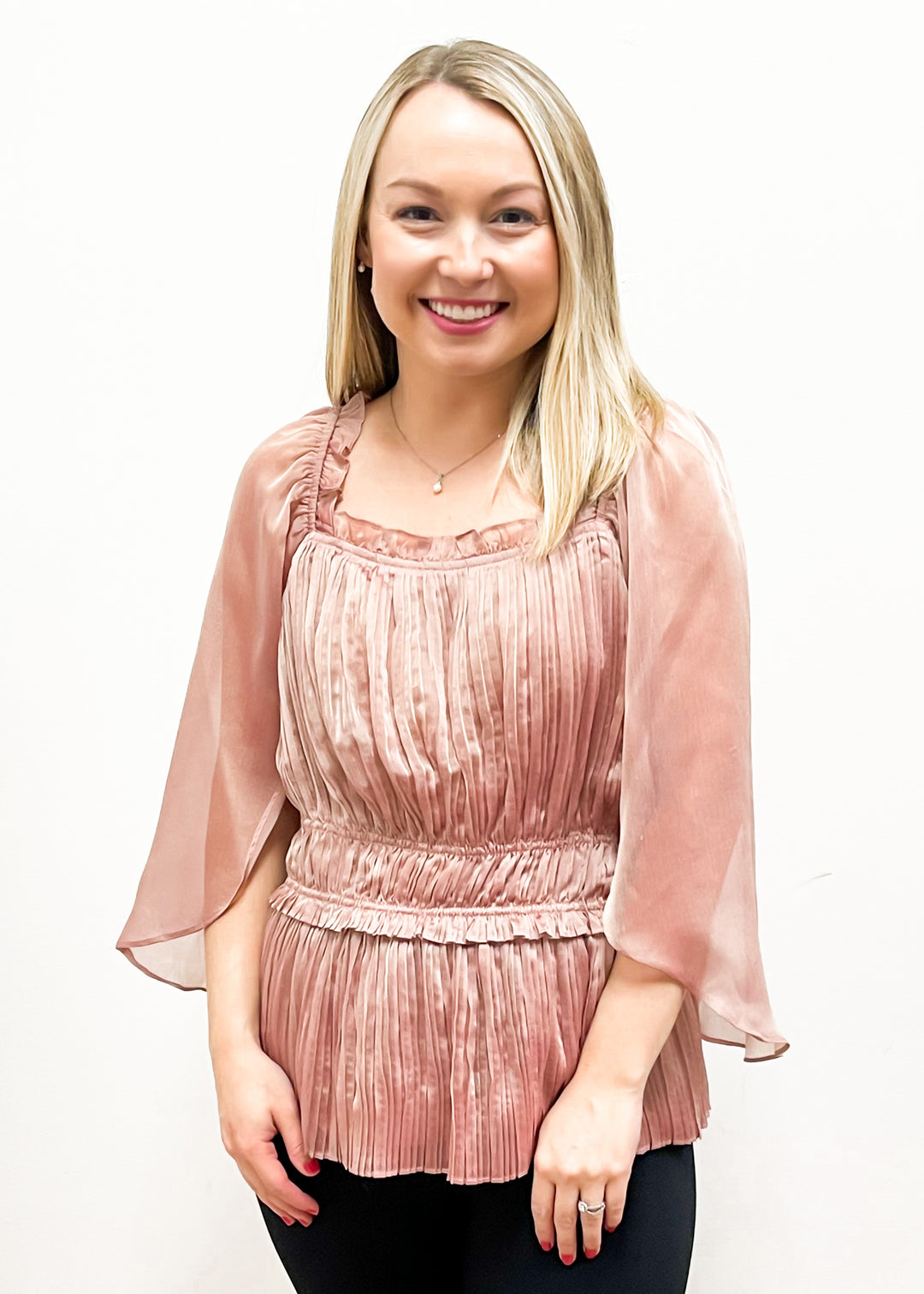 LBLOX Detailed Blouse - Dusty Rose - Gabrielle's Biloxi
