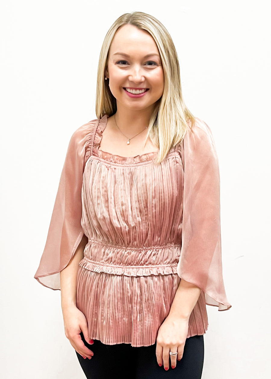 LBLOX Detailed Blouse - Dusty Rose - Gabrielle's Biloxi