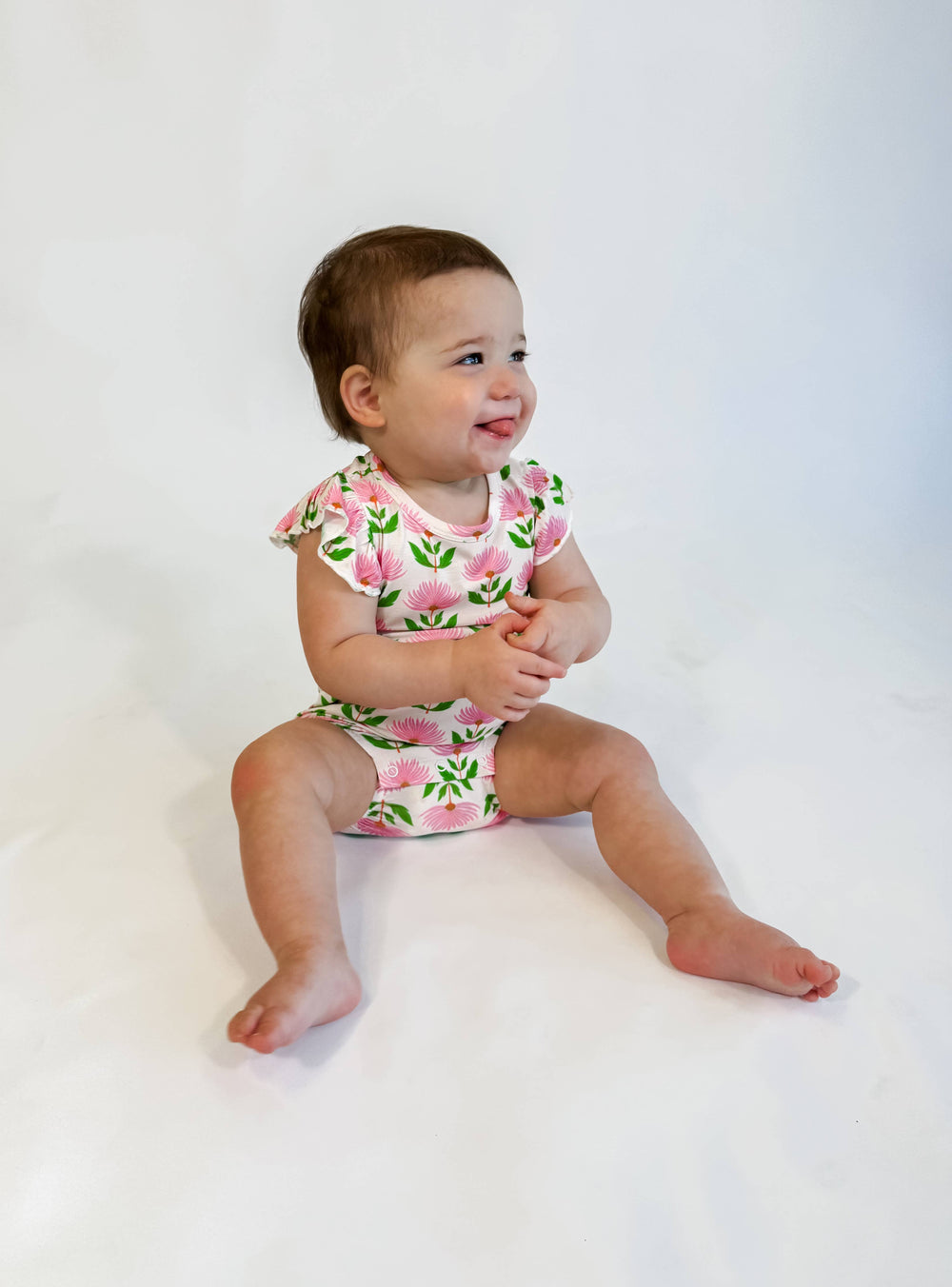 Pink Block Print Flowers - Flutter Bubble - Gabrielle's Biloxi