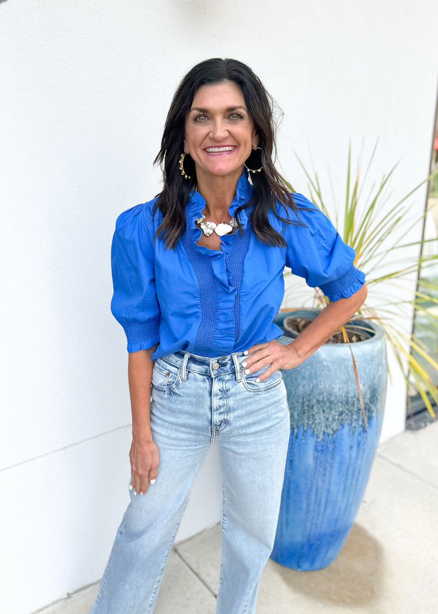 Love the Label Zuri Top - Palace Blue - Gabrielle's Biloxi