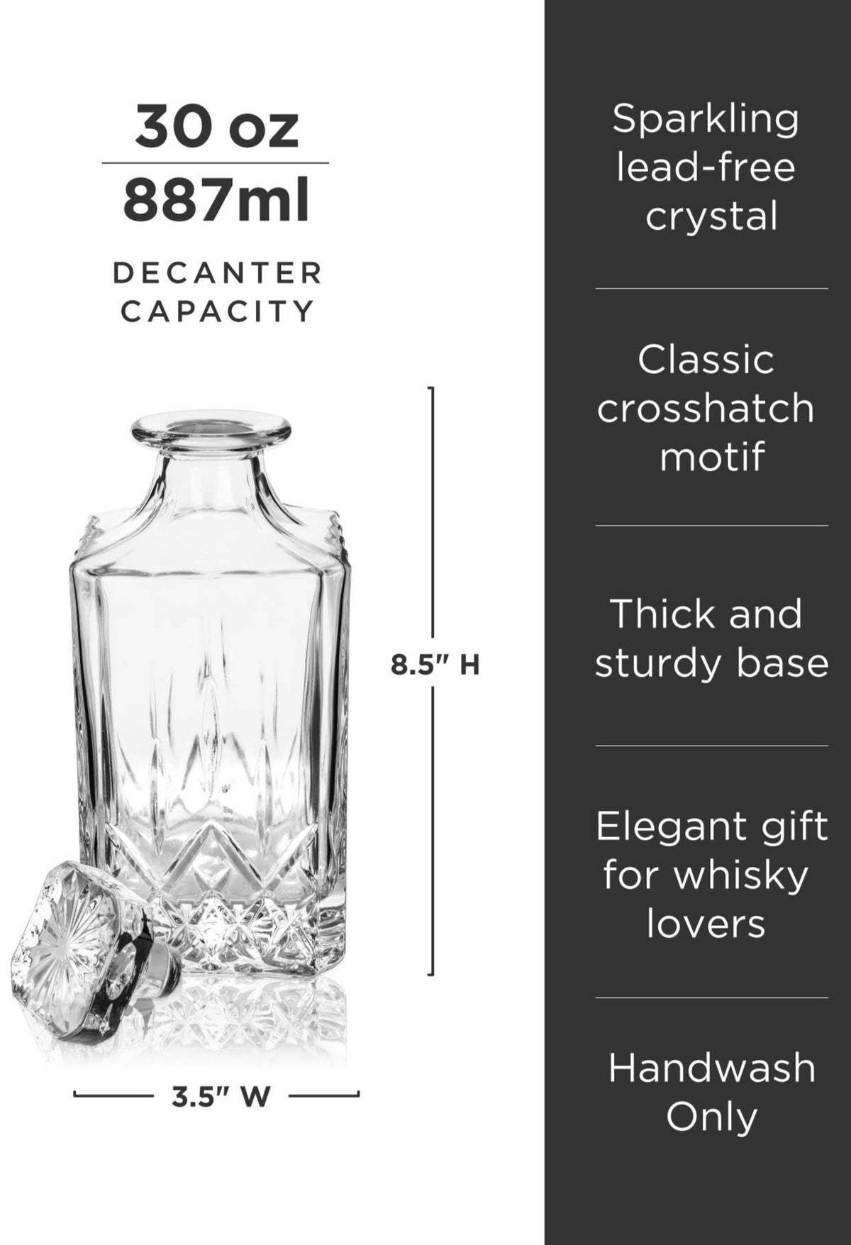Admiral™ Crystal Whiskey Decanter & Tumblers Set - Set of 3 - Gabrielle's Biloxi