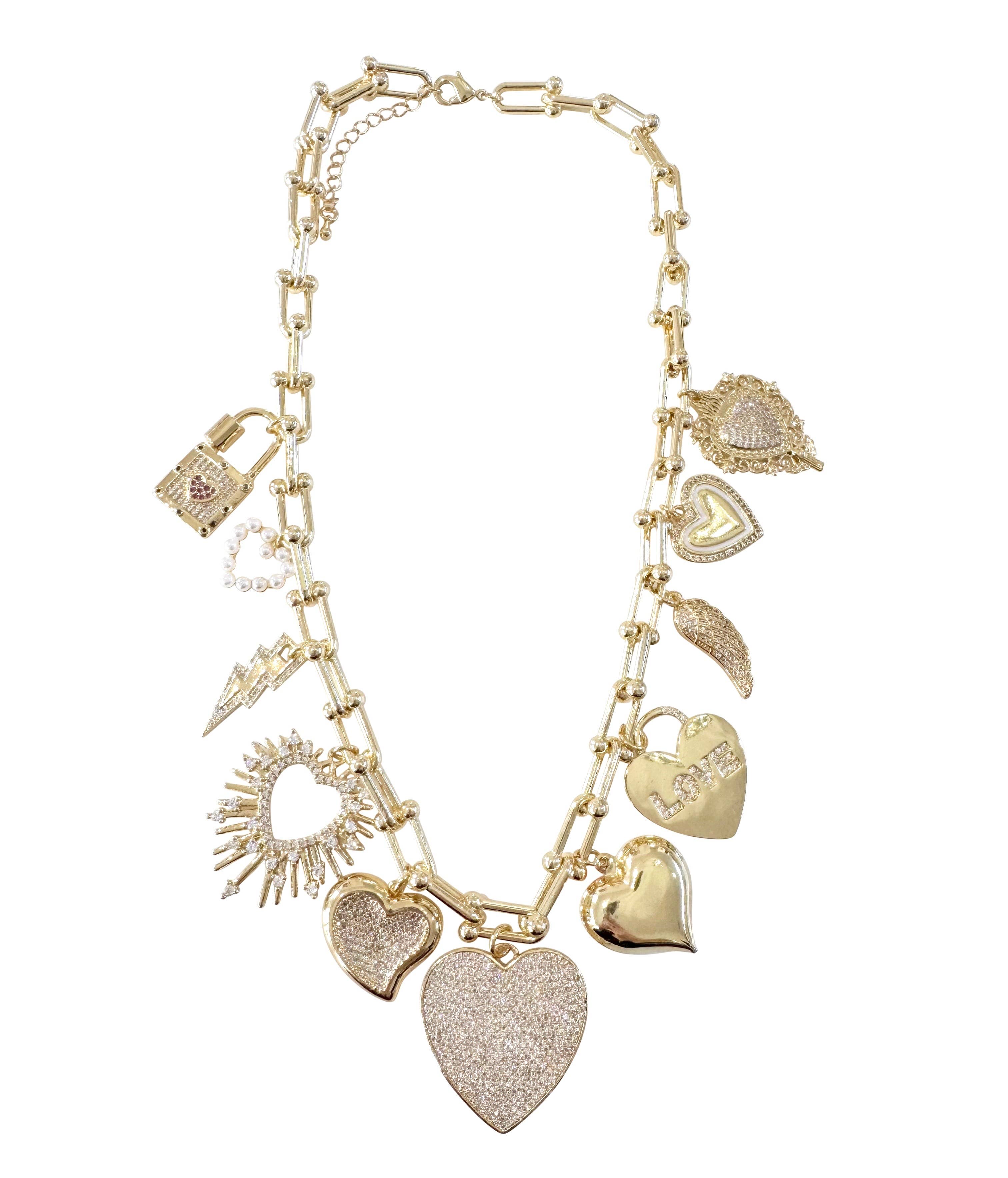 Fancy Heart Charm Necklace - Gabrielle's Biloxi