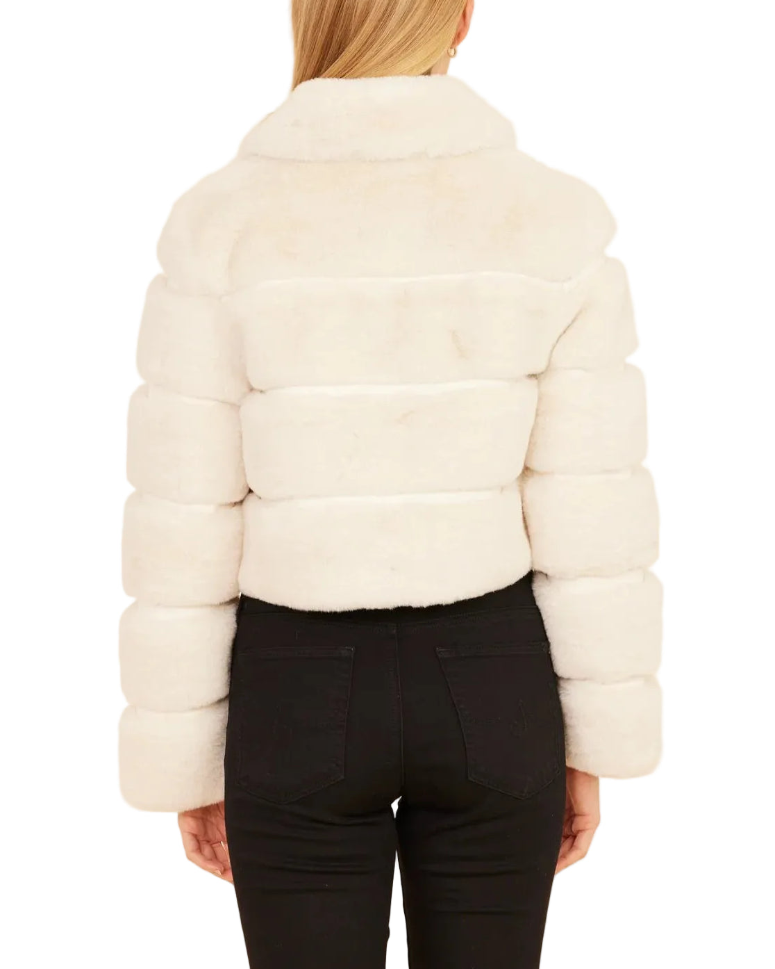 Dolce Cabo Faux Fur Cropped Jacket - Ivory - Gabrielle's Biloxi