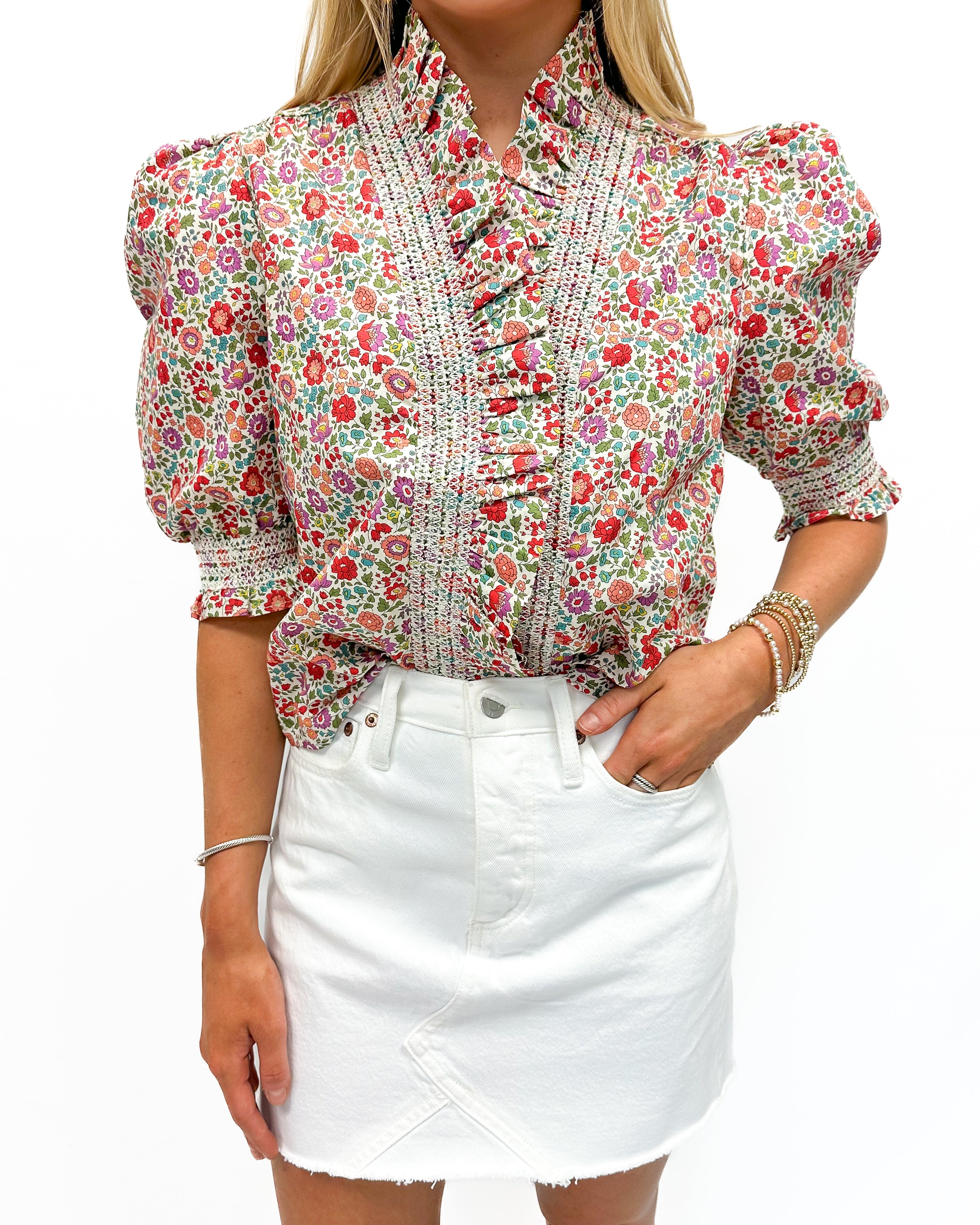 Love the Label Zuri Top Short Sleeve - D'Anjo	Liberty Print - Gabrielle's Biloxi