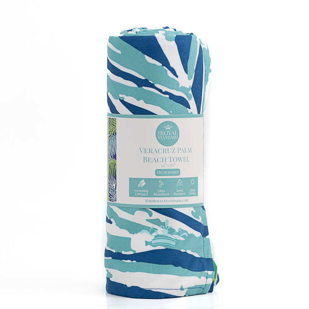 Veracruz Palm Beach Towel   Royal/Lime/Aruba Blue   34x70 - Gabrielle's Biloxi