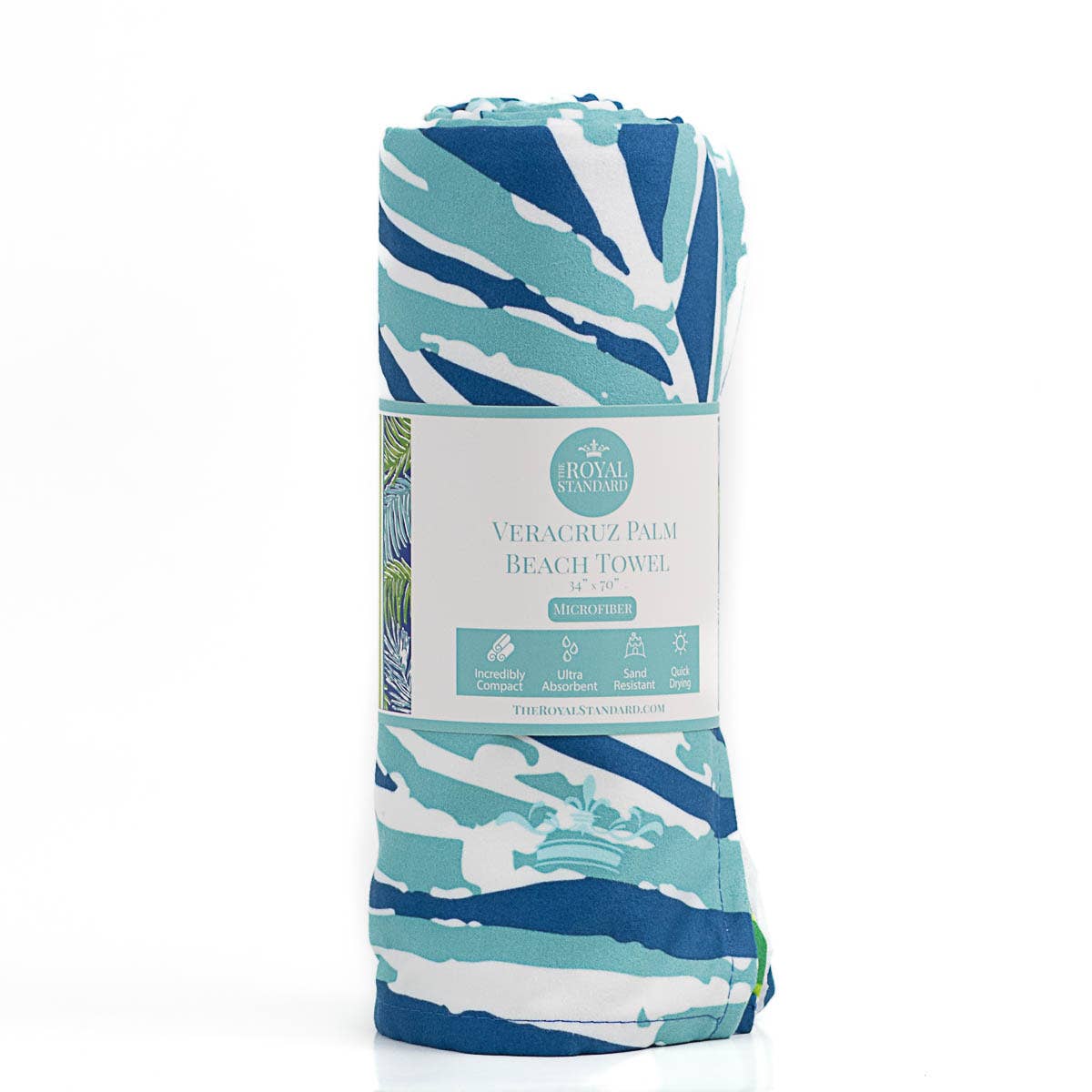Veracruz Palm Beach Towel   Royal/Lime/Aruba Blue   34x70 - Gabrielle's Biloxi