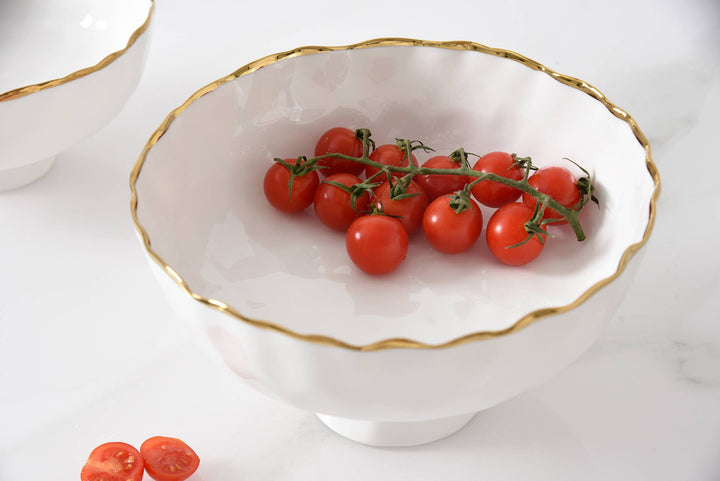 Pampa Bay Medium Footed Bowl - White Gold - Gabrielle's Biloxi