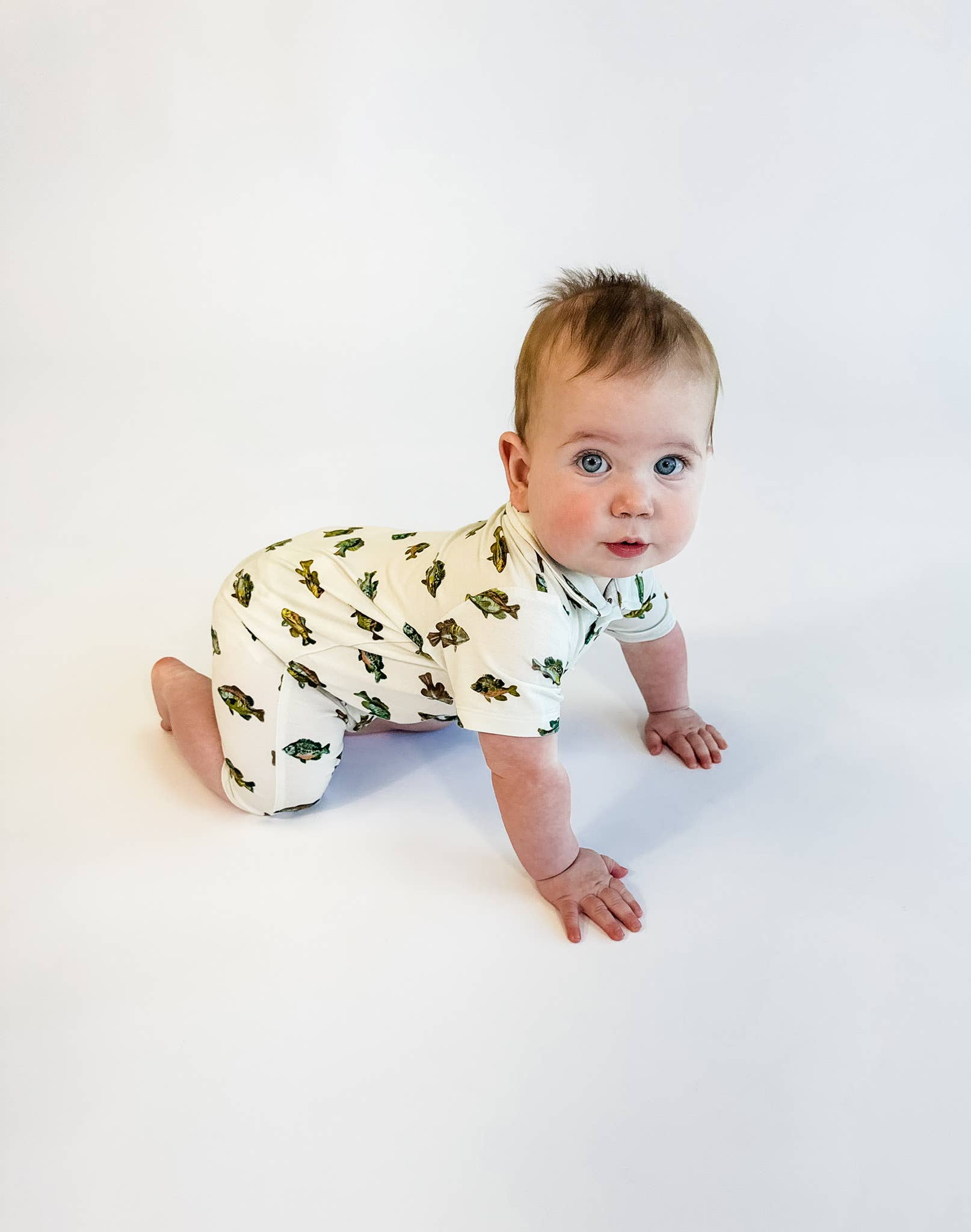 Lake Fish - Short Sleeve Polo Romper - Gabrielle's Biloxi