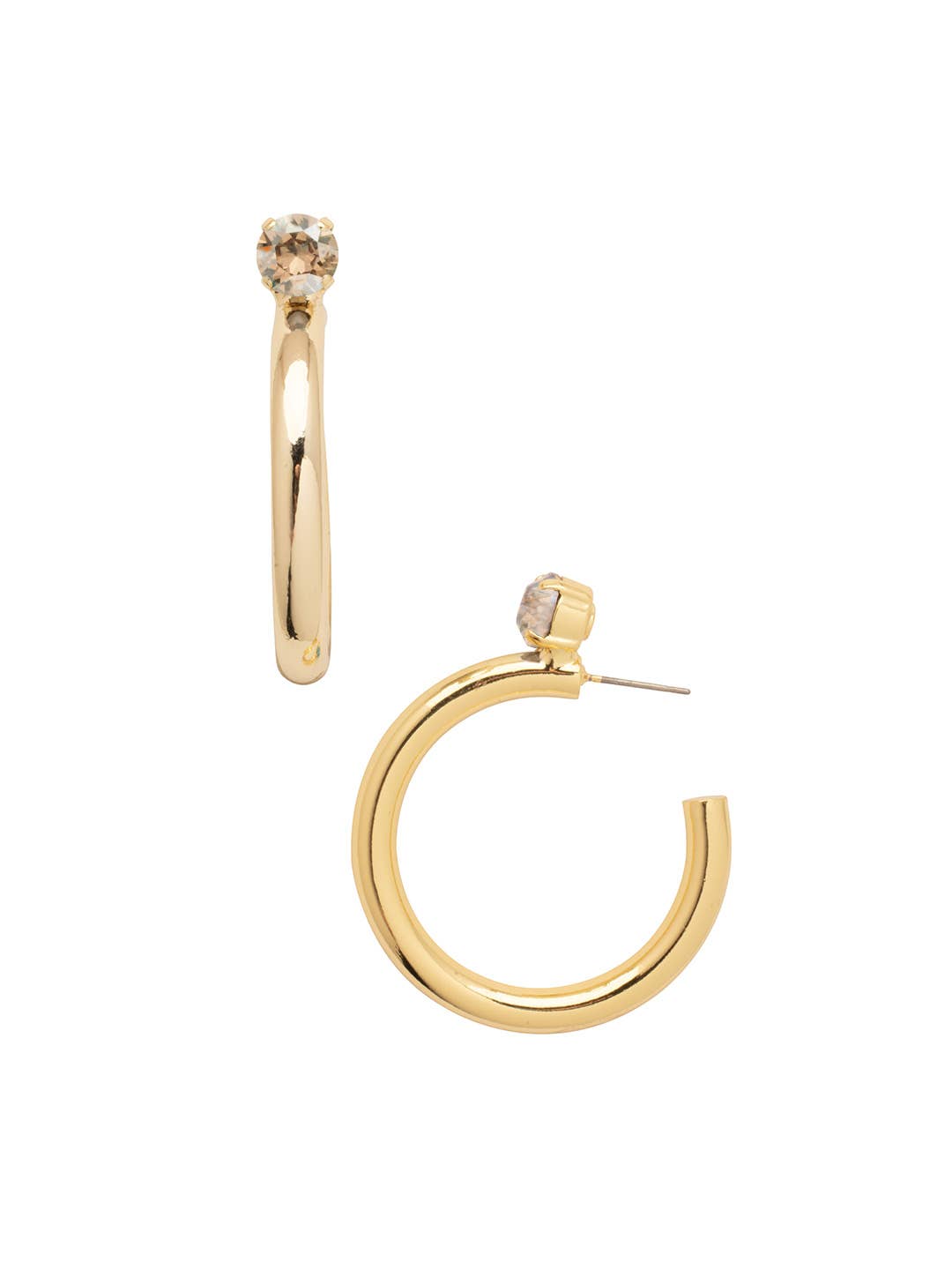 Sorrelli Keeley Studded Hoop Earrings - Dark Champagne