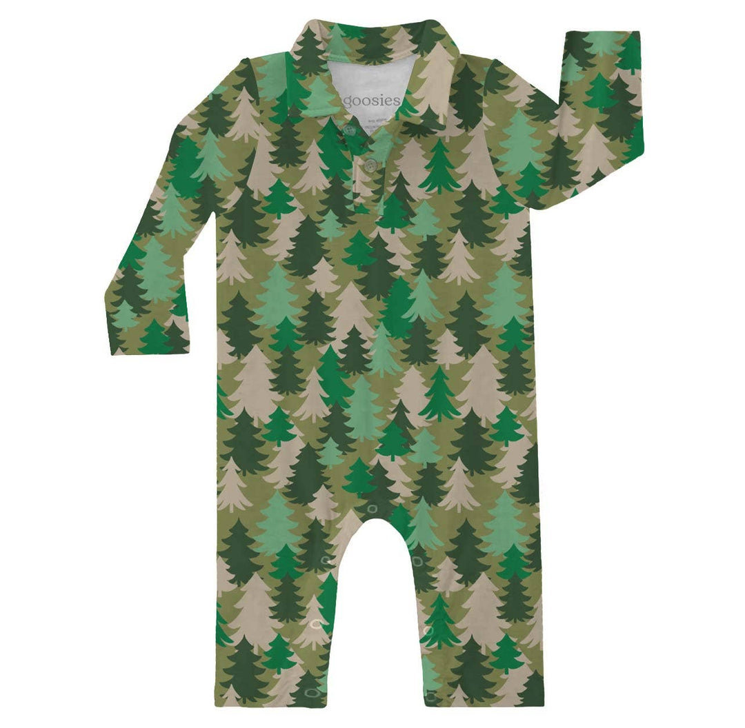 Evergreen Camo  - LS Polo Romper - Gabrielle's Biloxi