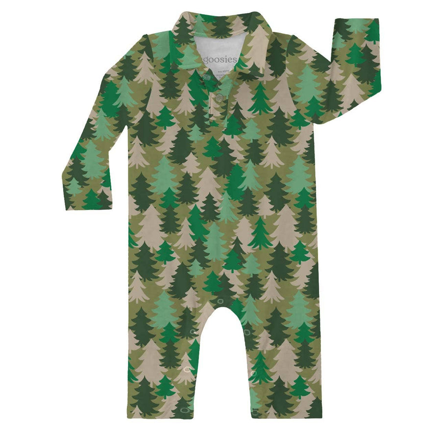 Evergreen Camo  - LS Polo Romper - Gabrielle's Biloxi
