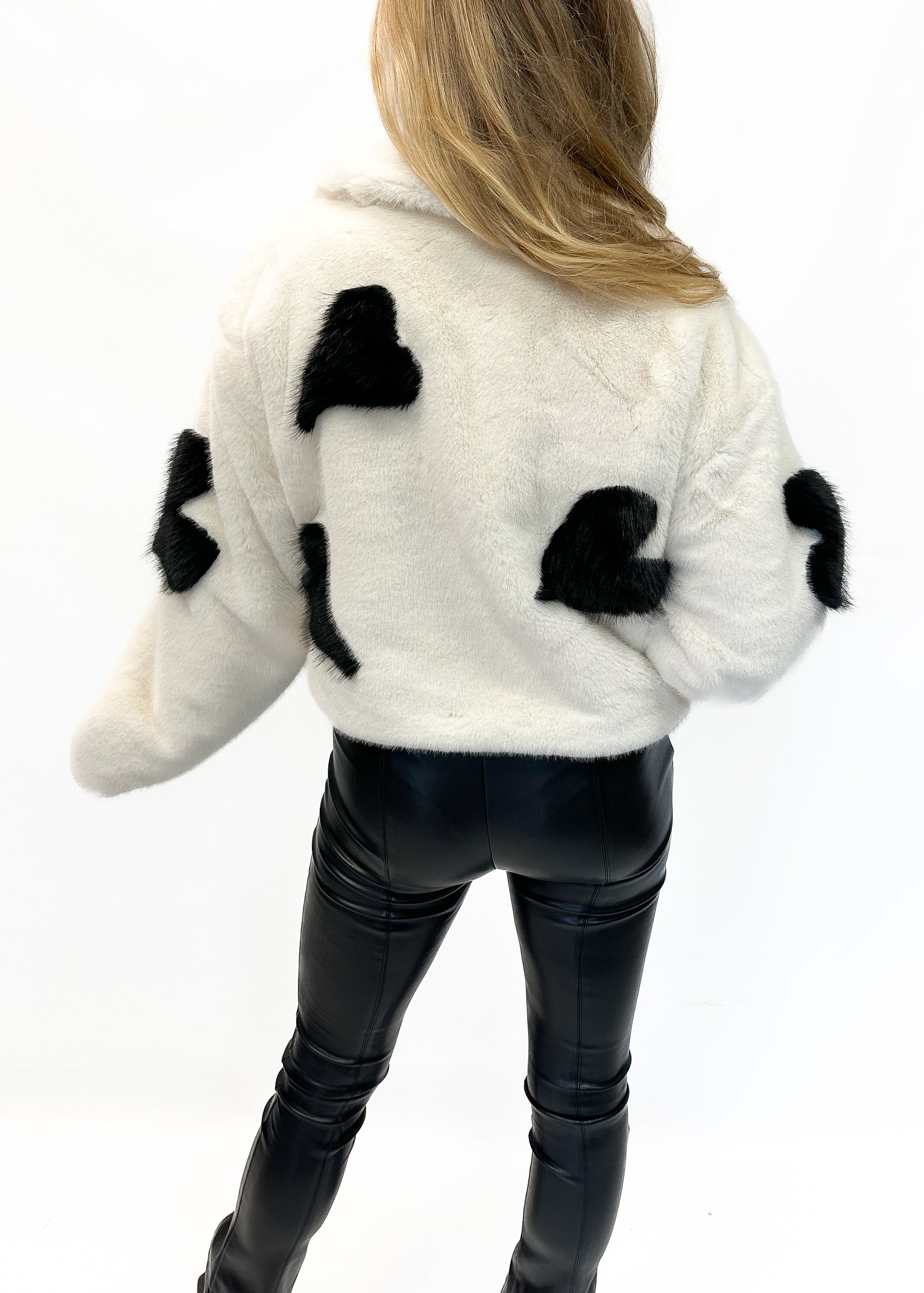 Jayley Handmade Love Heart Bamboo Fur Jacket - Cream - Gabrielle's Biloxi