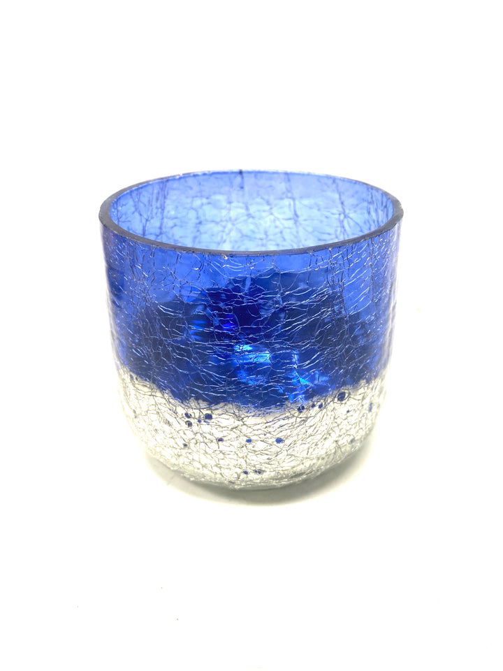 Glitterville Silver Crackle Candle Holder - Gabrielle's Biloxi