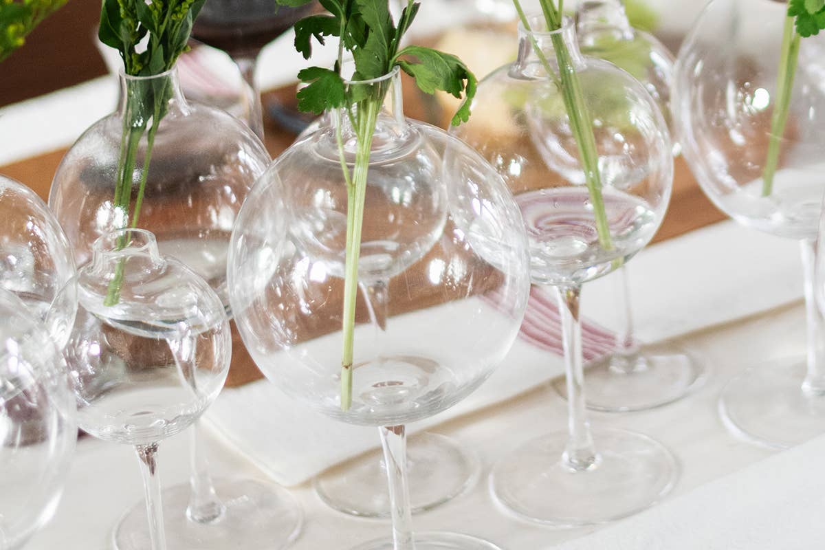Etu Clear Wine Glass Shaped Flower Vase, Large - Gabrielle's Biloxi