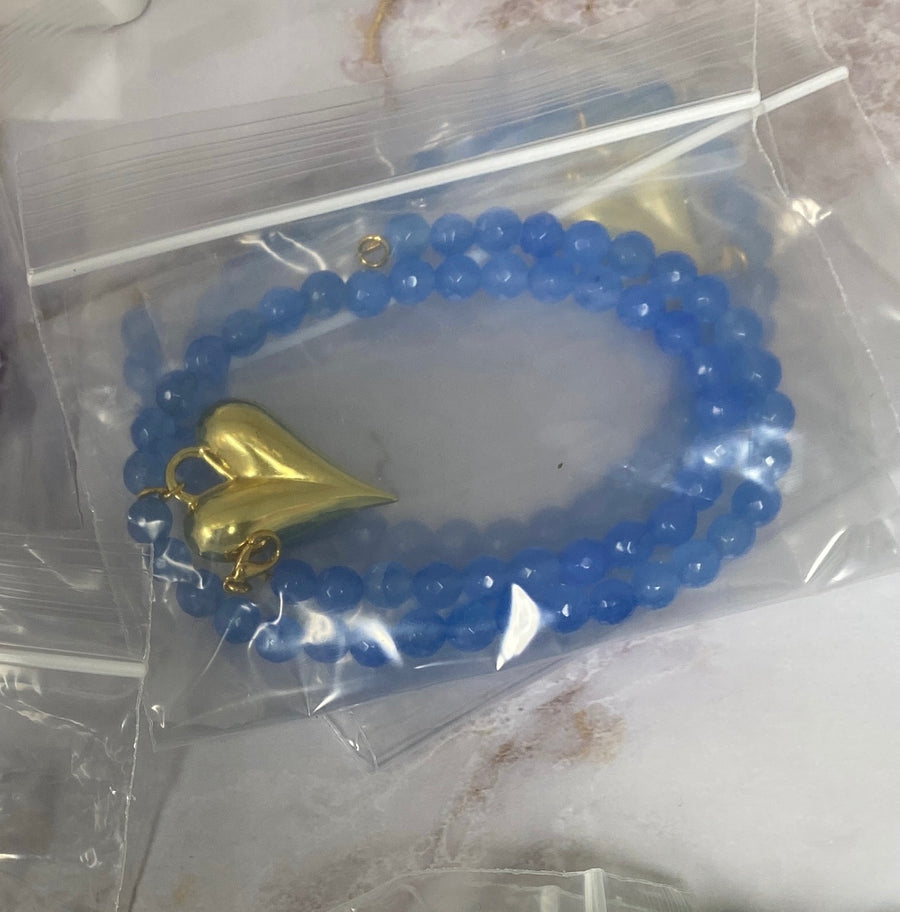 Virtue 8mm Gemstone with Puff Heart - Blue - Gabrielle's Biloxi