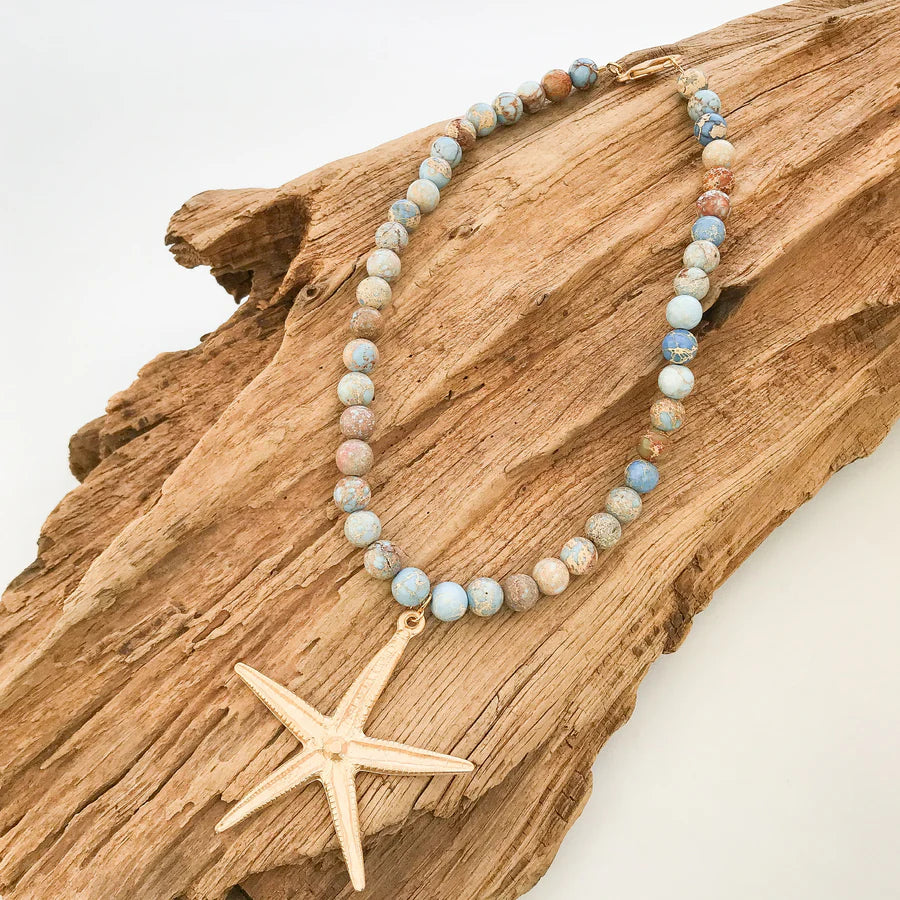 Virtue Starfish Gemstone Necklace - Blue Sea - Gabrielle's Biloxi