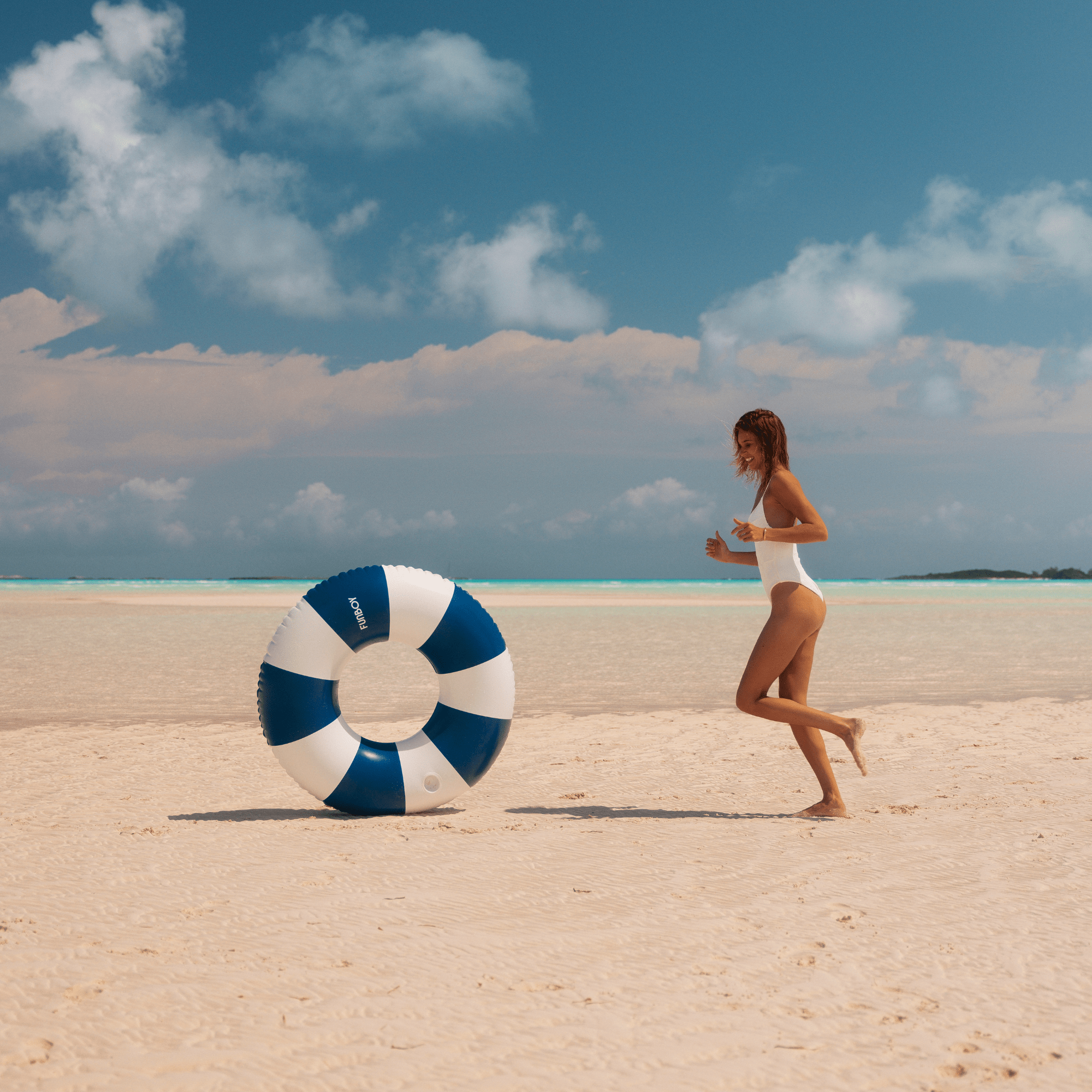 Navy Vintage Stripe Tube Float - Gabrielle's Biloxi